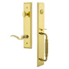 Carré One-Piece Handleset with F Grip and Bellagio Lever in Lifetime Brass