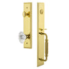 Carré One-Piece Handleset with F Grip and Biarritz Knob in Lifetime Brass