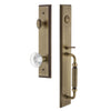 Carré One-Piece Handleset with F Grip and Bordeaux Knob in Vintage Brass