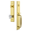 Carré One-Piece Handleset with F Grip and Chambord Crystal Knob in Lifetime Brass