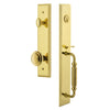 Carré One-Piece Handleset with F Grip and Circulaire Knob in Lifetime Brass