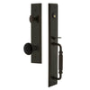 Grandeur Carré One-Piece Handleset with F Grip and Coventry Knob in Timeless Bronze