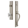 Carré One-Piece Handleset with S Grip and Baguette Clear Crystal Knob in Satin Nickel