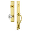 Carré One-Piece Handleset with S Grip and Biarritz Knob in Lifetime Brass