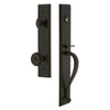 Carré One-Piece Handleset with S Grip and Bouton Knob in Timeless Bronze