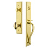 Carré One-Piece Handleset with S Grip and Eden Prairie Knob in Lifetime Brass