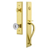 Carré One-Piece Handleset with S Grip and Fontainebleau Knob in Lifetime Brass