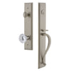 Carré One-Piece Handleset with S Grip and Fontainebleau Knob in Satin Nickel
