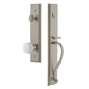 Carré One-Piece Handleset with S Grip and Hyde Park Knob in Satin Nickel