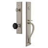 Grandeur Carré One-Piece Handleset with S Grip and Lyon Knob in Satin Nickel