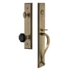 Grandeur Carré One-Piece Handleset with S Grip and Lyon Knob in Vintage Brass