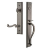 Carré One-Piece Handleset with S Grip and Newport Lever in Antique Pewter