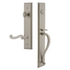 Carré One-Piece Handleset with S Grip and Newport Lever in Satin Nickel