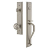 Carré One-Piece Handleset with S Grip and Parthenon Knob in Satin Nickel