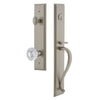 Carré One-Piece Handleset with S Grip and Versailles Knob in Satin Nickel