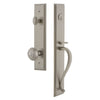 Carré One-Piece Handleset with S Grip and Windsor Knob in Satin Nickel