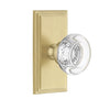 Carré Short Plate with Bordeaux Crystal Knob in Satin Brass