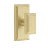 Carré Short Plate with Carré Knob in Satin Brass