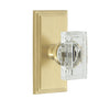 Carré Short Plate with Carré Crystal Knob in Satin Brass