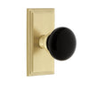 Carré Short Plate with Coventry Knob in Satin Brass