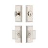 Carre Short Plate Entry Set with Carre Knob in Polished Nickel