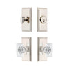 Carre Short Plate Entry Set with Carre Crystal Knob in Polished Nickel