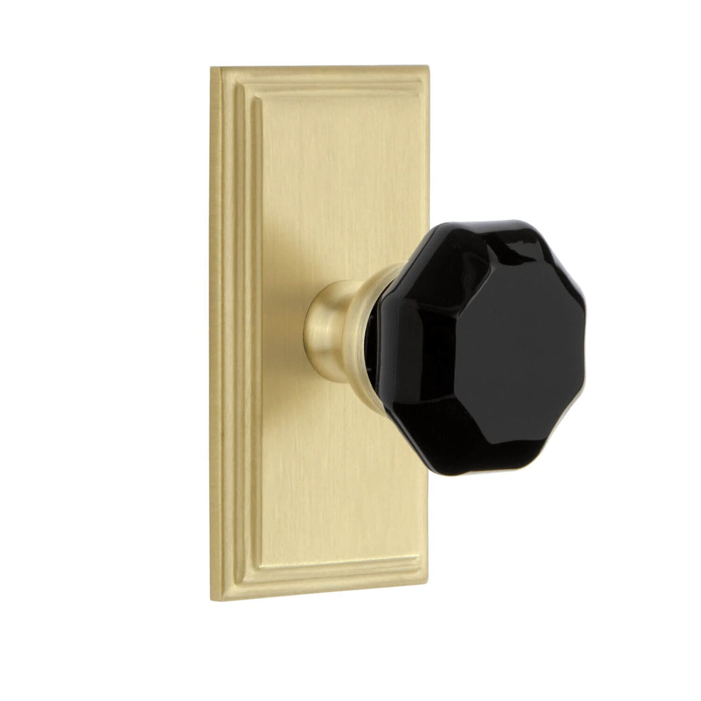 Carré Short Plate with Lyon Knob in Satin Brass