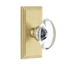 Carré Short Plate with Provence Crystal Knob in Satin Brass