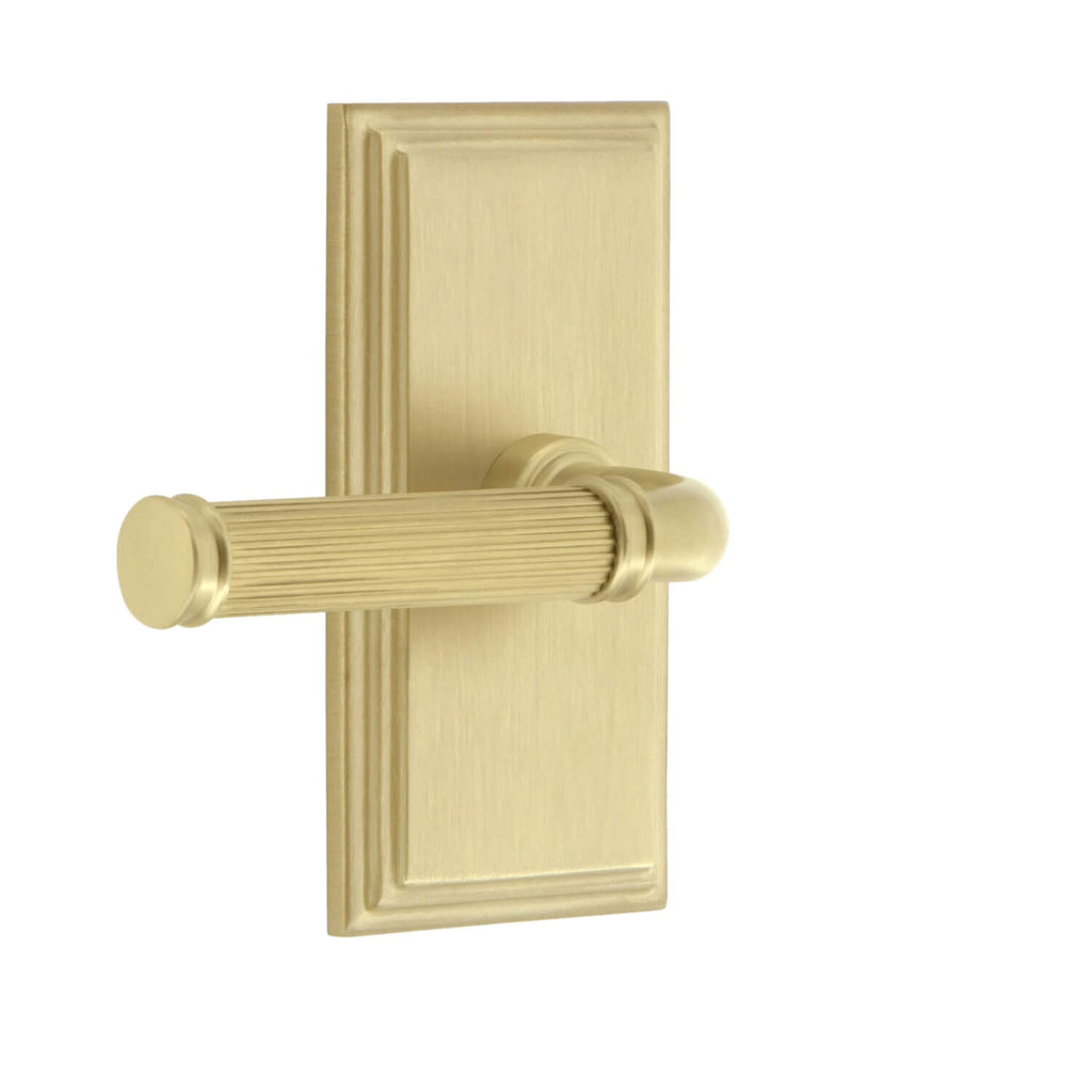 Carré Short Plate with Soleil Lever in Satin Brass