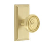 Carré Short Plate with Soleil Knob in Satin Brass