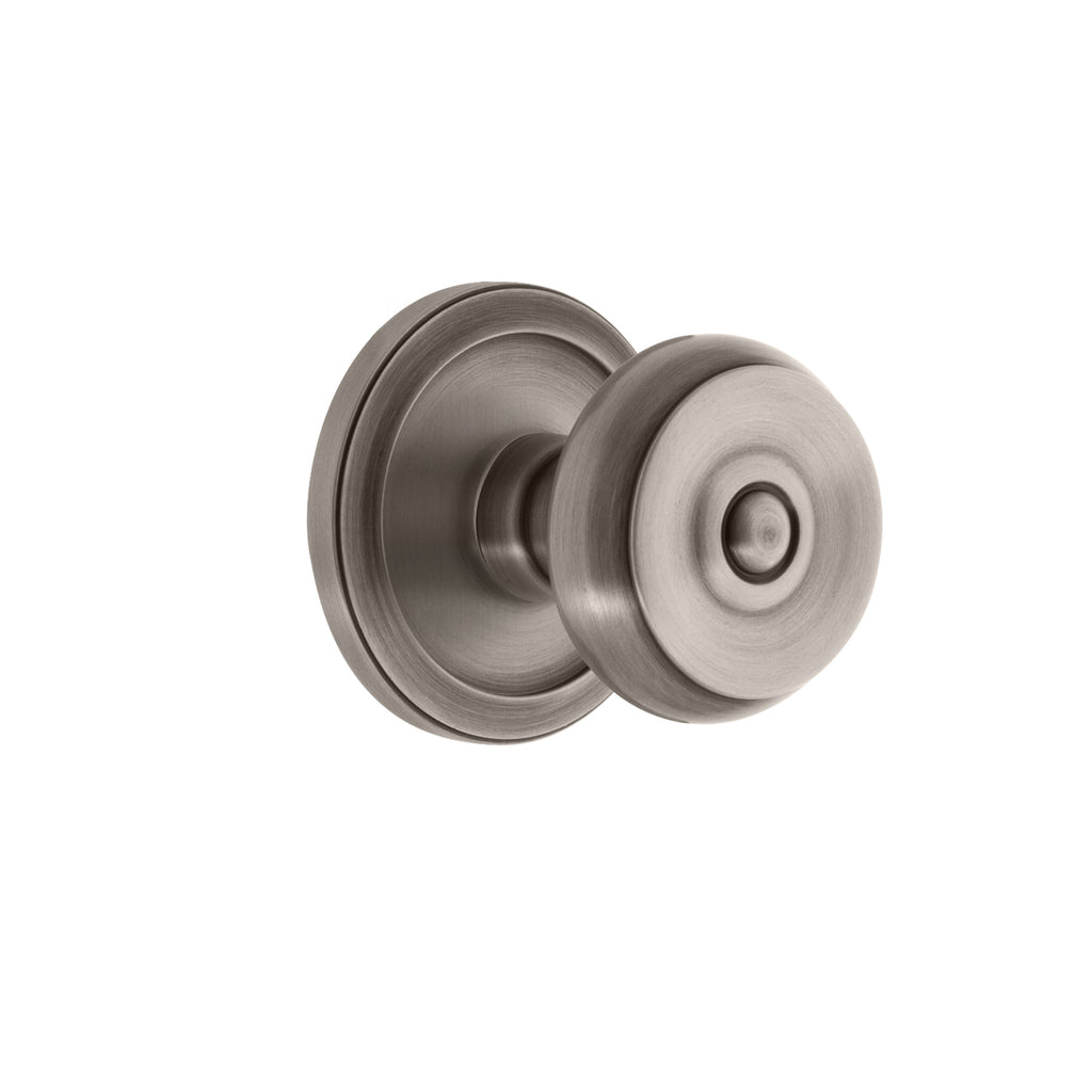 Circulaire Rosette with Bouton Knob in Antique Pewter