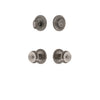 Circulaire Rosette Entry Set with Bouton Knob in Antique Pewter