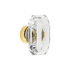 Baguette Clear Crystal 1-3/4" Cabinet Knob in Polished Brass