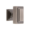 Carré 1-3/4” Cabinet Knob with Carré Square Rosette in Antique Pewter