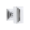 Carré 1-3/4” Cabinet Knob with Carré Square Rosette in Bright Chrome