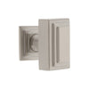 Carré 1-3/4” Cabinet Knob with Carré Square Rosette in Satin Nickel