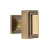 Carré 1-3/4” Cabinet Knob with Carré Square Rosette in Vintage Brass