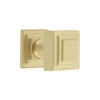 Carré 1-1/4"Square Cabinet Knob with Carré Square Rosette in Satin Brass