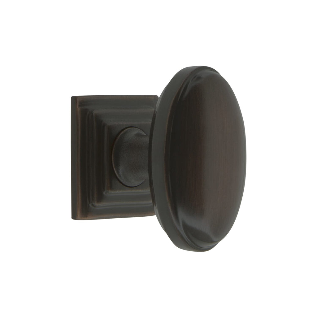 Eden Prairie 1-3/4” Cabinet Knob with Carré Square Rosette in Timeless Bronze