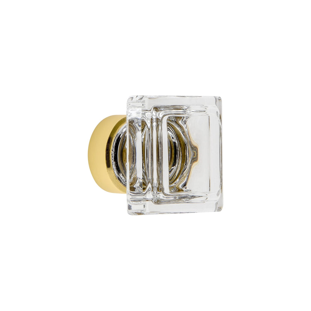 Carré Crystal 1-1/4” Square Cabinet Knob in Polished Brass