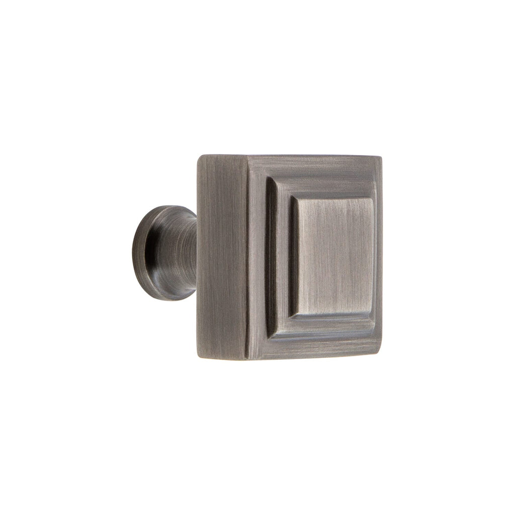 Carré 1-1/4” Square Cabinet Knob in Antique Pewter