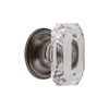 Baguette Clear Crystal 1-3/4” Cabinet Knob with Georgetown Rosette in Antique Pewter