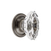 Biarritz Crystal 1-3/4" Cabinet Knob with Georgetown Rosette in Antique Pewter