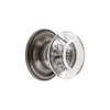 Bordeaux Crystal 1-3/8" Cabinet Knob with Georgetown Rosette in Antique Pewter