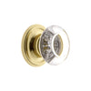 Bordeaux Crystal 1-3/8" Cabinet Knob with Georgetown Rosette in Polished Brass