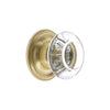 Bordeaux Crystal 1-3/8" Cabinet Knob with Georgetown Rosette in Satin Brass