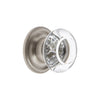 Bordeaux Crystal 1-3/8" Cabinet Knob with Georgetown Rosette in Satin Nickel