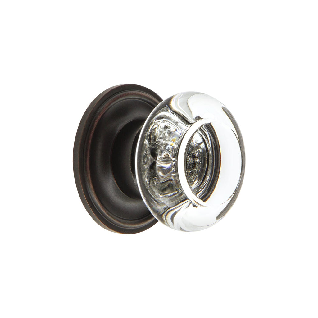 Bordeaux Crystal 1-3/8" Cabinet Knob with Georgetown Rosette in Timeless Bronze
