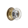 Bordeaux Crystal 1-3/8" Cabinet Knob with Georgetown Rosette in Vintage Brass