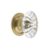 Burgundy Crystal 1-3/4" Cabinet Knob with Georgetown Rosette in Satin Brass